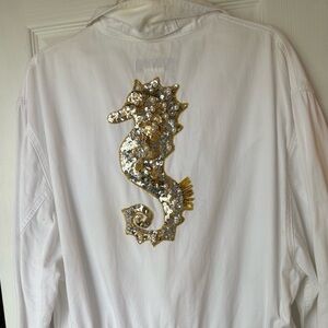 Vintage La Costa Spa Jacket  Seahorse and Shell Accents
